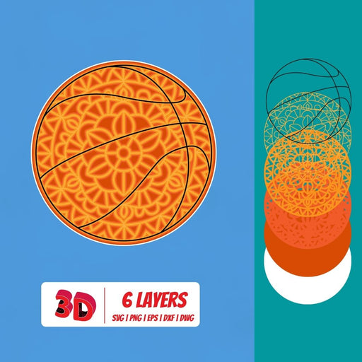 Basketball 3D Layered SVG Cut File - Svg Ocean
