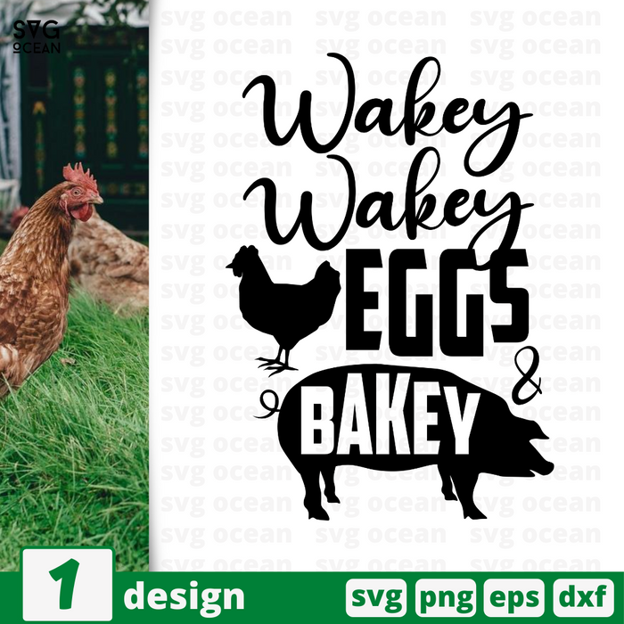 Wakey wakey Eggs & Bakey SVG vector bundle - Svg Ocean