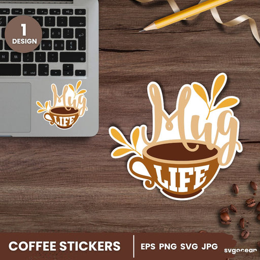 Free Coffee Sticker SVG - Svg Ocean