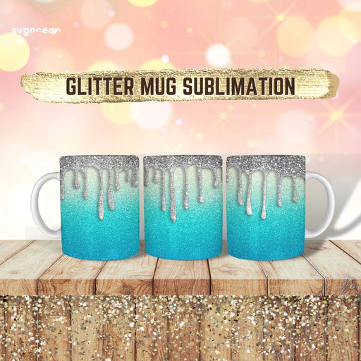 Blue Glitter Mug - Svg Ocean