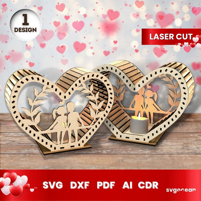 Valentines Day Lantern SVG Multilayered Laser Cut File - svgocean