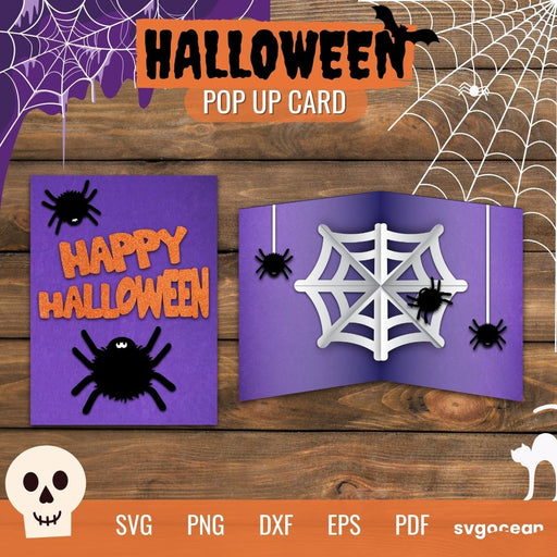 Halloween POP UP Card SVG Template - Svg Ocean
