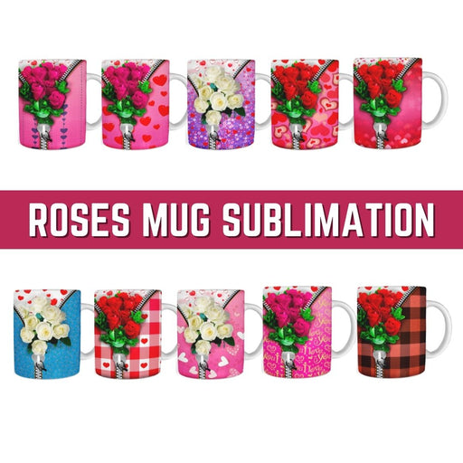Roses Mug Sublimation - Svg Ocean