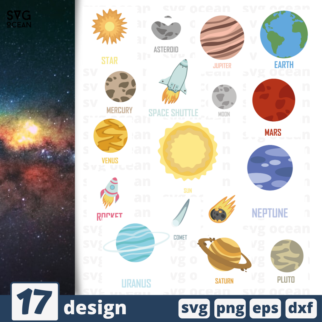 Space SVG bundle vector for instant download - Svg Ocean — svgocean