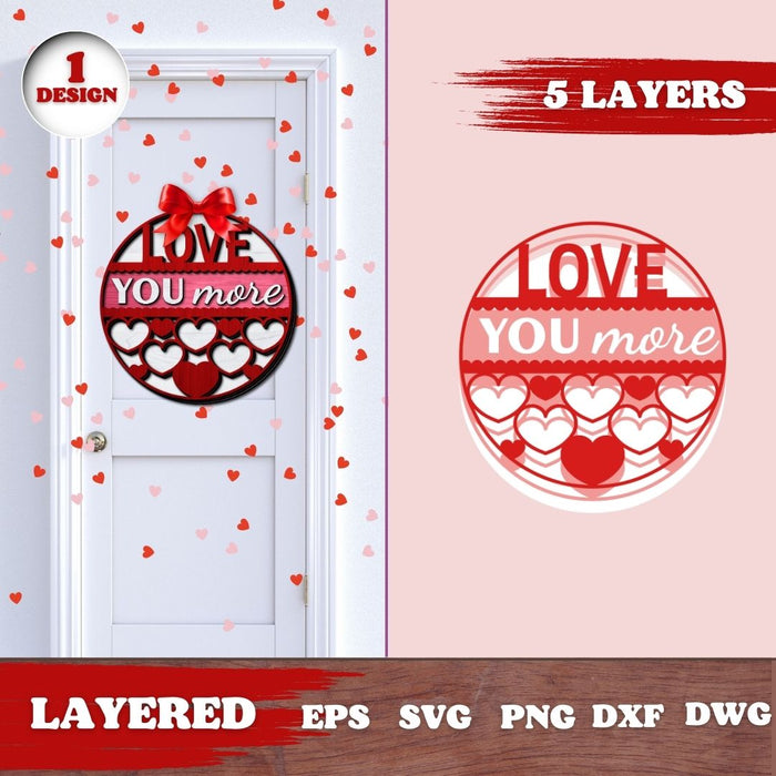 Valentines Day Door Hanger SVG - svgocean