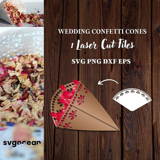 Flower Confetti Cone SVG - Svg Ocean