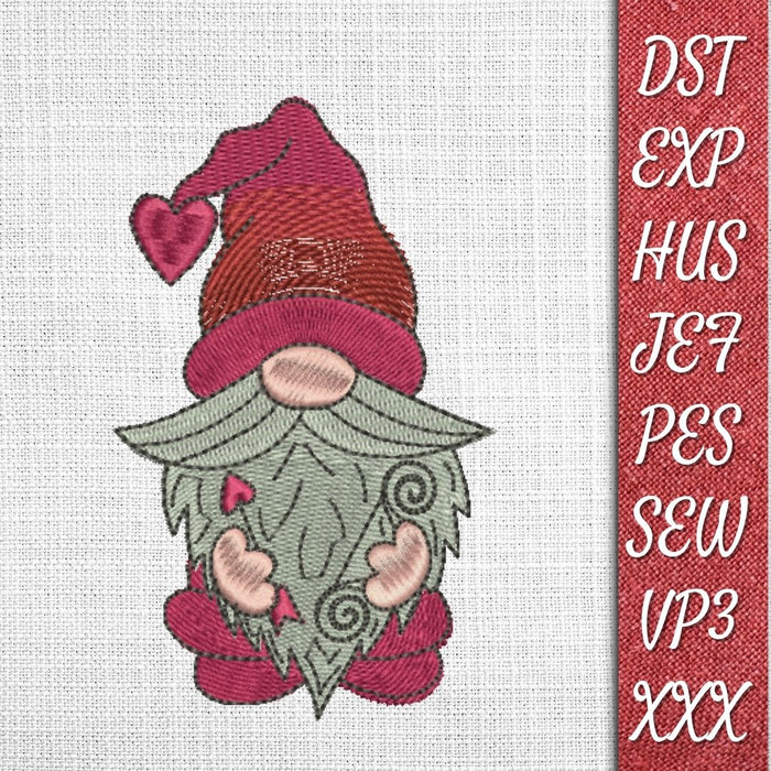 Valentines Gnome 1 Embroidery Designs - Svg Ocean