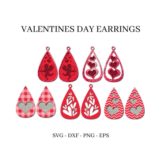 Valentines Day Earrings SVG Bundle - Svg Ocean