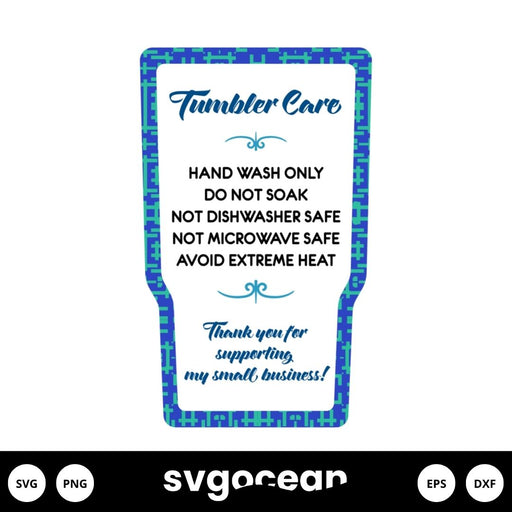 Tumbler Care Instructions Svg Free vector for instant download - Svg Ocean  — svgocean