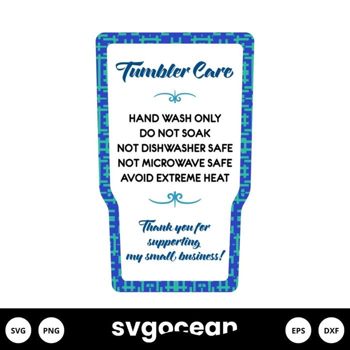 Tumbler Care Instructions Svg Free - Svg Ocean