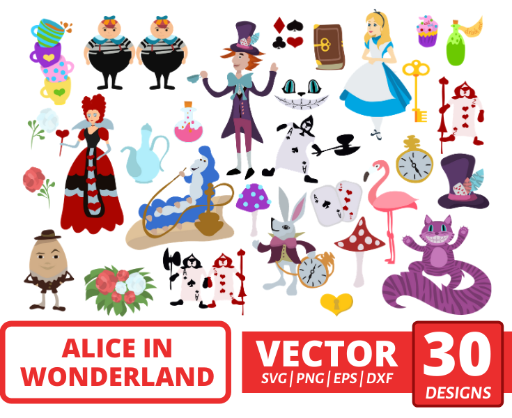 Alice in wonderland svg bundle