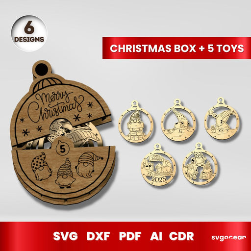 Christmas Gift Box Laser Cut - Svg Ocean
