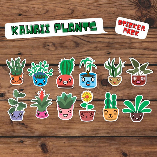 Kawaii Plants Stickers - Svg Ocean