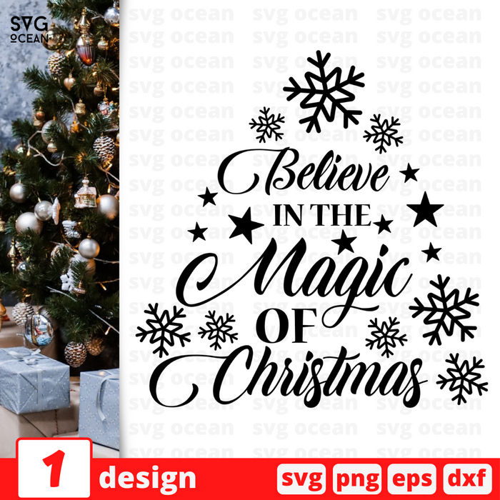 Believe in the magic of Christmas SVG vector bundle - Svg Ocean