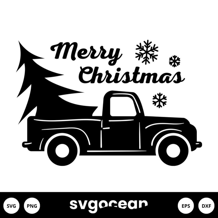 Free Vintage Christmas Truck Svg - Svg Ocean