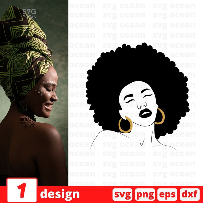 Afro woman monogram 4