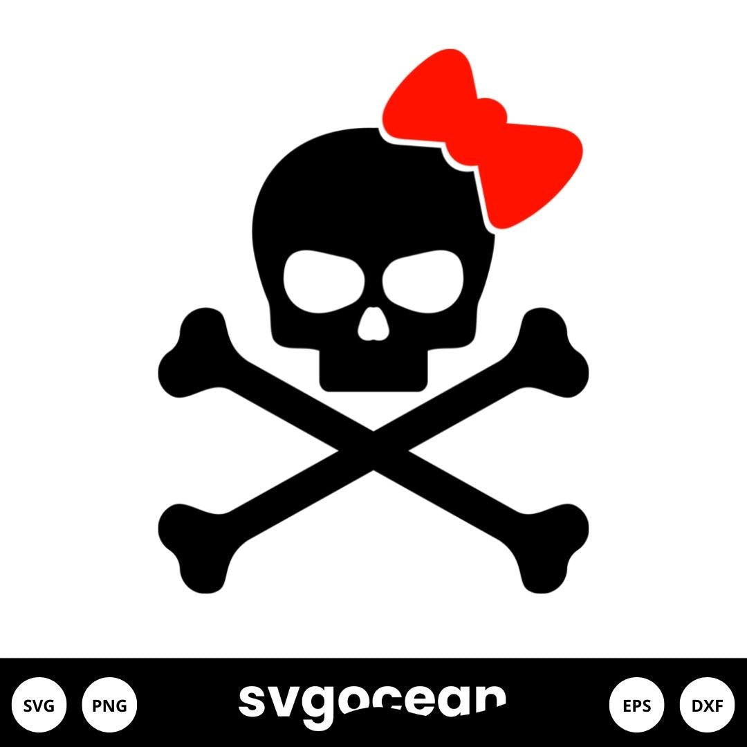 Girly Skull Svg vector for instant download - Svg Ocean — svgocean