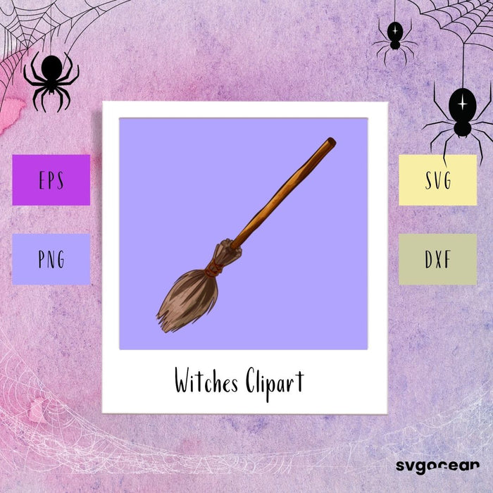 Witch Broomstick Clipart SVG - Svg Ocean