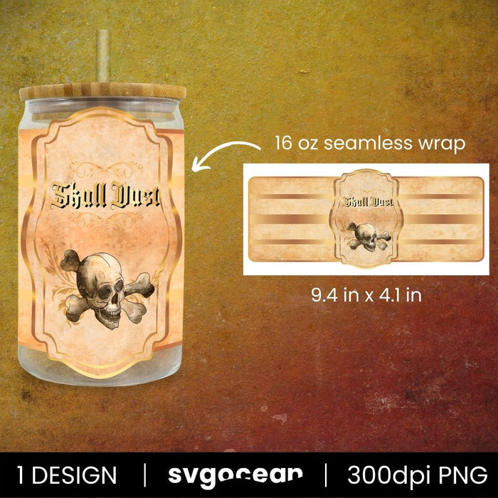 Skull Dust Can Glass PNG - Svg Ocean