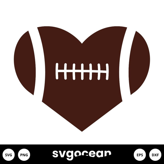 Football Heart SVG Free - Svg Ocean