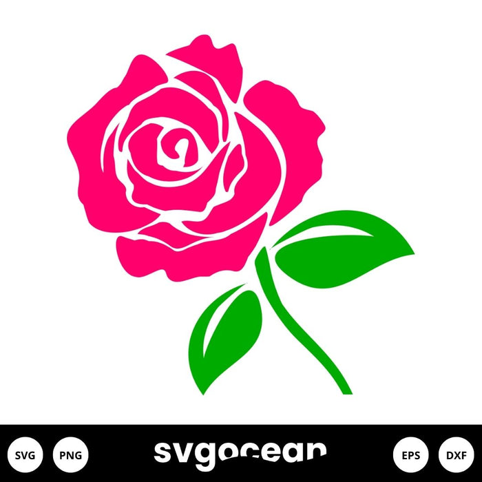 Rose With Stem SVG