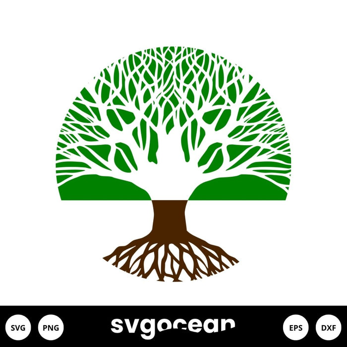 Tree With Roots Svg vector for instant download - Svg Ocean — svgocean