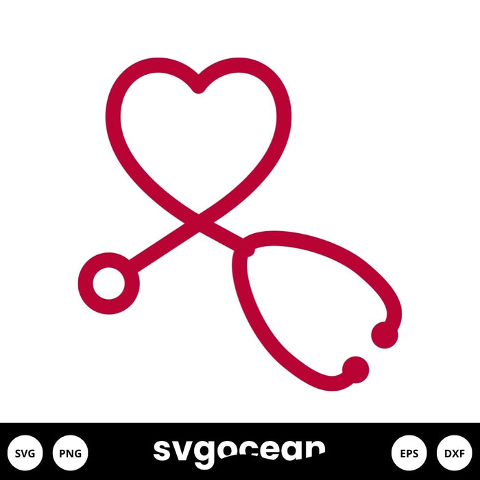 Heart Stethoscope SVG Free - Svg Ocean