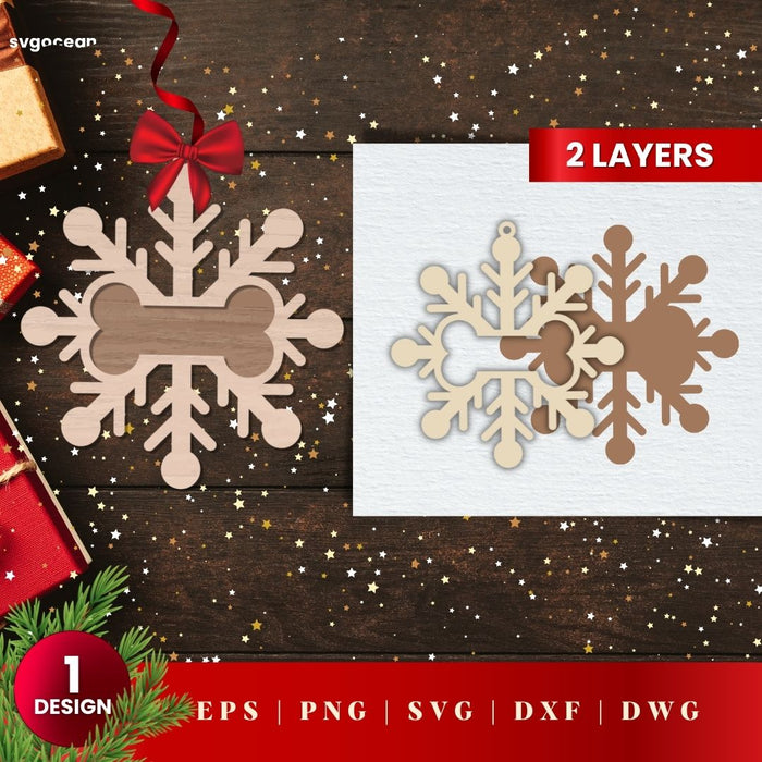 Laser Cut Dog Christmas Ornament SVG - Svg Ocean