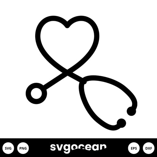 Heart Stethoscope SVG - Svg Ocean