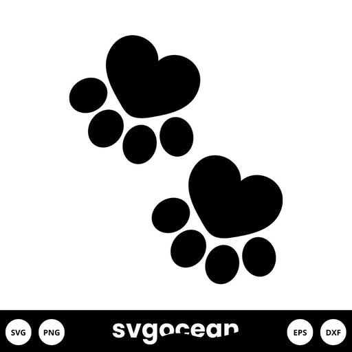 Heart Paw Print SVG - Svg Ocean