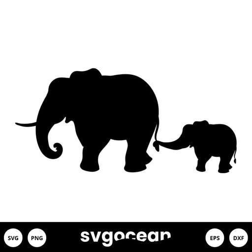 Mom And Baby Elephant SVG - Svg Ocean