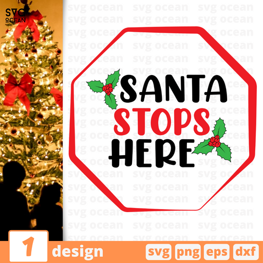 Santa stops here SVG vector bundle - Svg Ocean