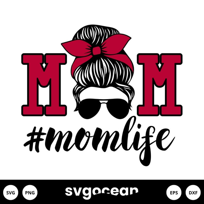 Messy Bun Mom Life SVG vector for instant download - Svg Ocean — svgocean
