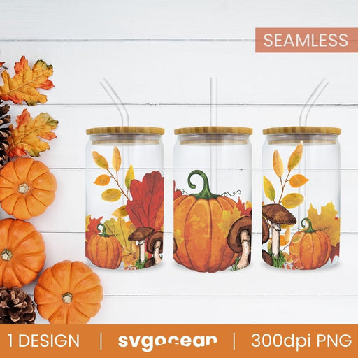Fall Can Glass Sublimation - Svg Ocean