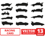Racing cars silhouette svg