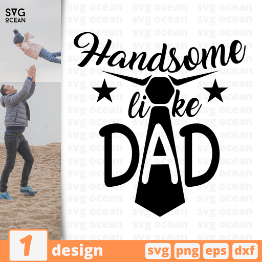 Happy First Father's Day SVG, Father Hat and Glasses SVG