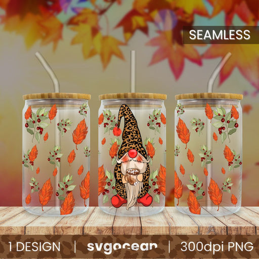 Leopard Gnome Can Glass - Svg Ocean
