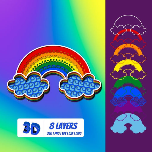 3D Pride Rainbow SVG - Svg Ocean