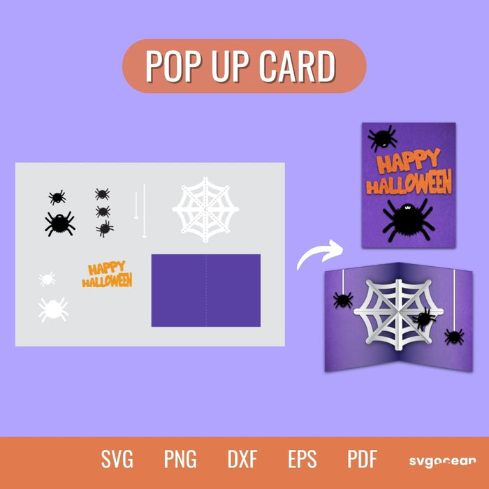 Halloween POP UP Card SVG Template - Svg Ocean