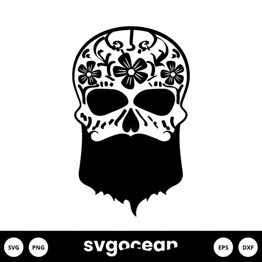 Bearded Skull Svg - Svg Ocean