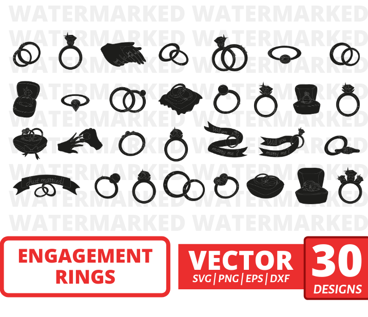 Engagement rings silhouette svg