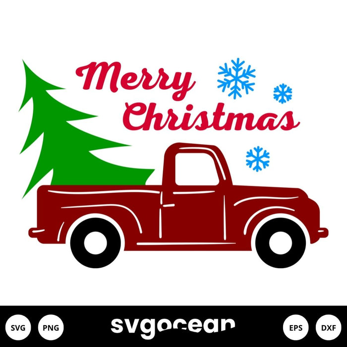 Truck With Christmas Tree Svg - Svg Ocean