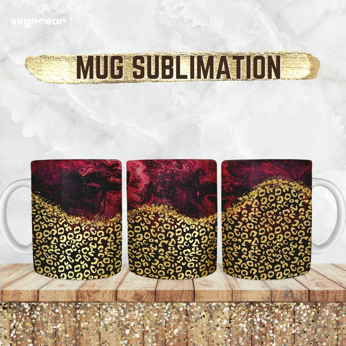Gold Leopard Mug Sublimation - Svg Ocean
