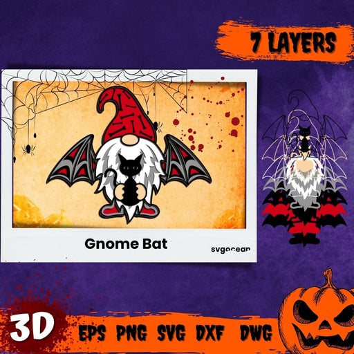 Gnome Bat 3D SVG - Svg Ocean