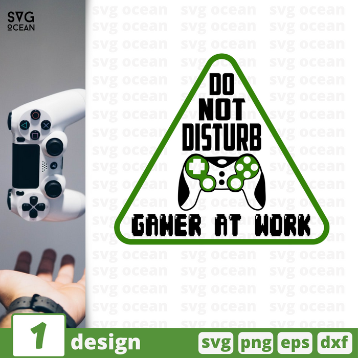 Do not disturb gamer at work SVG Cut File