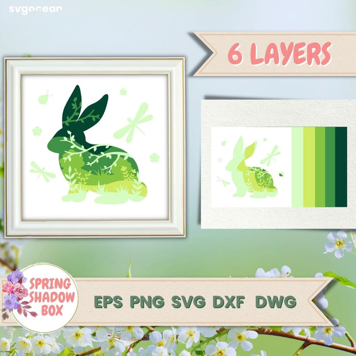 Spring Shadow February Spring Shadow Box Bundle vector for instant download - Svg Ocean — svgocean