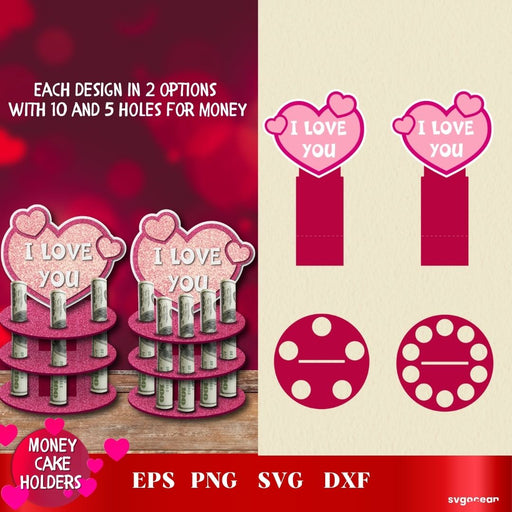 Valentines Day Heart Money Cake SVG - svgocean