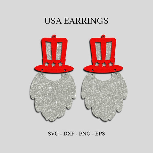 4th of July Earrings SVG - Svg Ocean