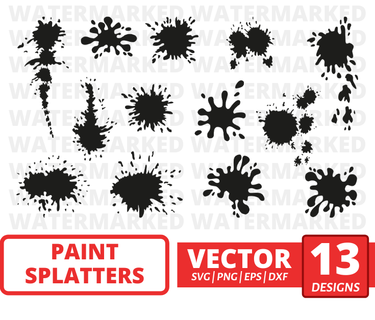 Paint splatters SVG bundle vector for instant download - Svg Ocean ...