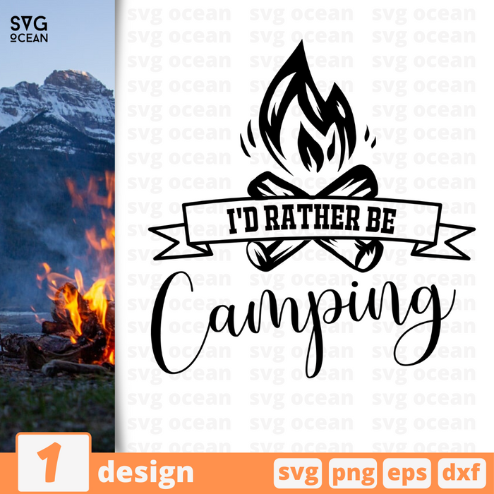 I'd rather be camping SVG vector bundle - Svg Ocean